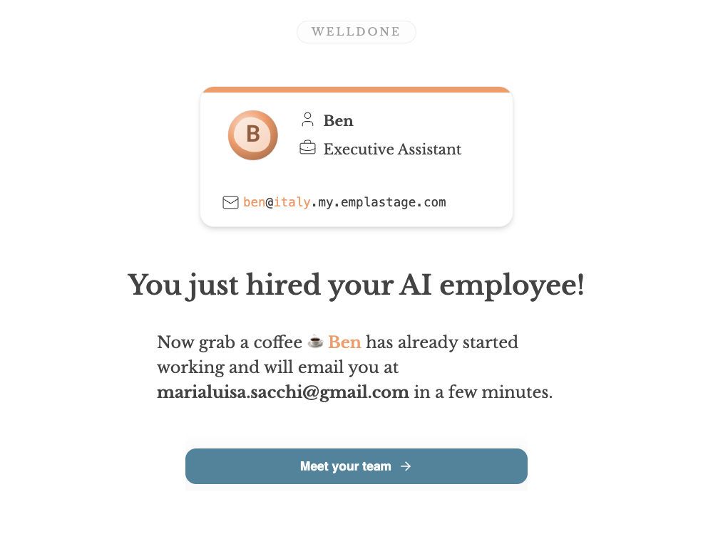 EMPLA mobile console showing AI Employees, operating tasks, and approval workflows